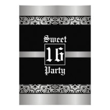 Schwarzes u. Silber-Bonbon 16 Geburtstags-Party Ei