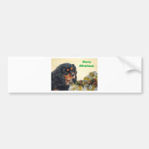 Schwarzes u. TAN-Weihnachtskavalier Auto Sticker