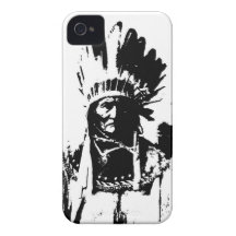Schwarzes u. weißes Geronimo iPhone 4 Case-Mate Hüllen