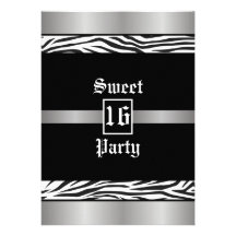 Schwarzes u. Zebra-Bonbon 16 Geburtstags-Party Ein
