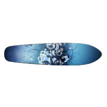 Schwarzes und blaues abstraktes skate board