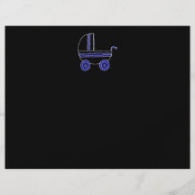 Schwarzes und blaues BabyStroller. Flyerdesign