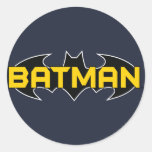 Schwarzes und gelbes Logo Batmans Runder Aufkleber