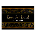 Schwarzes und Golddamast - Save the Date Visitenkarten Vorlagen