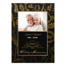 Schwarzes und Hochzeitstag des Golddamast-50. Individuelle Ankündigung