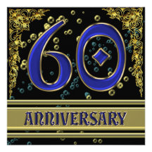 Schwarzes und Jahrestags-Party des Gold60. Einladung