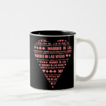 Schwarzes und rotes verheiratetes in Las- Vegasbec Tasse