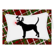 Schwarzes und TANcoonhound-Ren-Weihnachtskarte