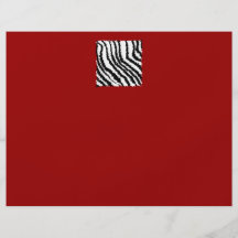 Schwarzes Zebra-Druck-Muster auf tiefrotem. Individuelle Flyer