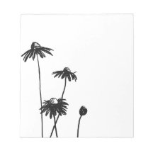 Schwarzweiss-Chic-Blume Memo Notizblock