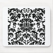 Schwarzweiss-Damast Mousepads
