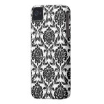 Schwarzweiss-Damast-Muster Case-Mate iPhone 4 Hülle