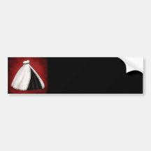 Schwarzweiss-Hochzeits-Kleid Auto Aufkleber