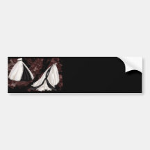 Schwarzweiss-Hochzeits-Kleid Autosticker