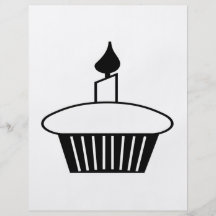 Schwarzweiss-kleiner Kuchen Vollfarbige Flyer