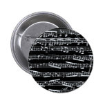 Schwarzweiss-Musiknoten Anstecknadelbutton