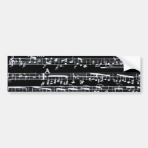 Schwarzweiss-Musiknoten Auto Aufkleber