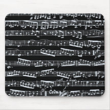 Schwarzweiss-Musiknoten Mousepad