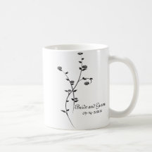 Schwarzweiss-Rosen, die Kaffeetasse Wedding sind