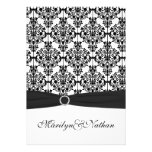 Schwarzweiss-Wedding Einladung des Damast-II