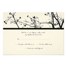Schwarzweiss-Winter-Baum-Hochzeit UAWG Individuelle Ankündigungskarte