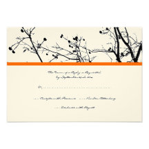 Schwarzweiss-Winter-Baum-Hochzeit UAWG Einladungskarte