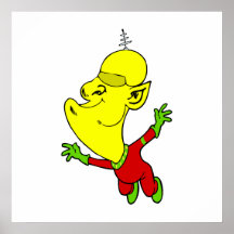 Schwebendes alien plakatdrucke