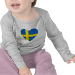 Schweden-Flaggen-Herz-T-Shirt