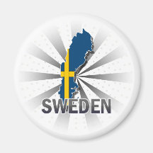 Schweden-Flaggen-Karte 2,0 Kühlschrankmagnet