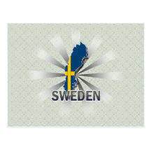 Schweden-Flaggen-Karte 2,0 Postkarte