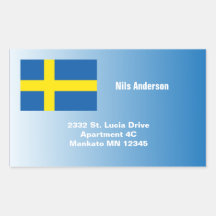 Schwedische Flaggen-Adresse Rechteckige Sticker