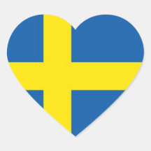 Schwedisches Flaggen-Herz Herzaufkleber