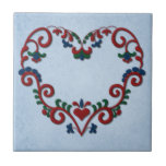 Schwedisches Norweger Rosemaling Herz Keramikfliese