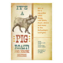 Schwein-Braten-Party-Vintage Einladungen