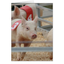 Schwein, das rosa Ferkel Nr. drei läuft Karte