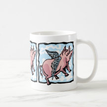 Schwein-Fliegen in den Wolken Tasse