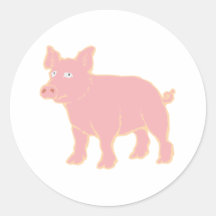 Schwein pig runder aufkleber