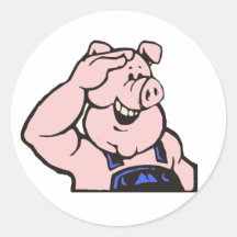 Schwein Sau Handwerker pig hog artisan craftsman Runder Sticker