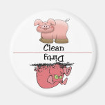 Schwein-sauberer schmutziger Spülmaschinen-Magnet Kühlschrankmagnete