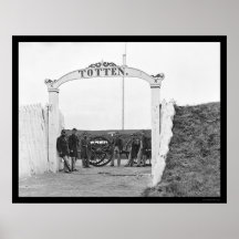Schwere Artillerie am Tor des Forts Totten 1865 Posterdrucke