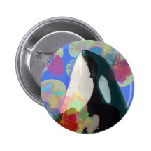 Schwertwal-Wal-Spions-Hopfenmehrfarbengraphik-cc$i Anstecknadelbutton