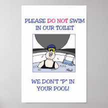Schwimmen in der Toilette Poster