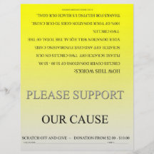 ScratchOffGive gelbe grundlegende beschaffenbrosch Flyerdruck