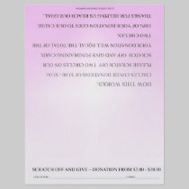 ScratchOffGive rosa kundenspezifische beschaffenbr flyer
