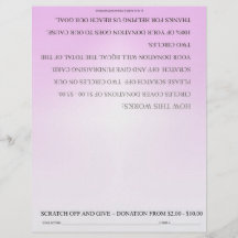 ScratchOffGive rosa kundenspezifische beschaffenbr Bedruckte Flyer