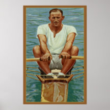 Sculling Rowers, die den Vintagen Athleten der Spo Plakate