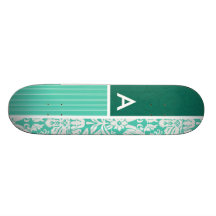Seafoam grünes Damast-Muster Individuelles Deck