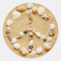 Seashell-Friedenszeichen-Aufkleber