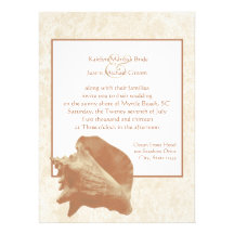 Seashell-/hochzeit Personalisierte Einladungskarten