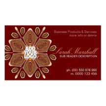 Sechs Blumenblatt-geometrische Blume mit Logo-Gesc Visitenkartenvorlage